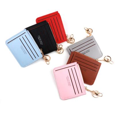 China PU Products Style Mini Wallet Zipper Coin Purse Korean Hot Leather Credit Card Holder Mini Wallet for sale