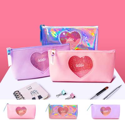 China BEBETI Style High Capacity Korean Style High Capacity Pencil Case Zipper Clear Pockets for sale