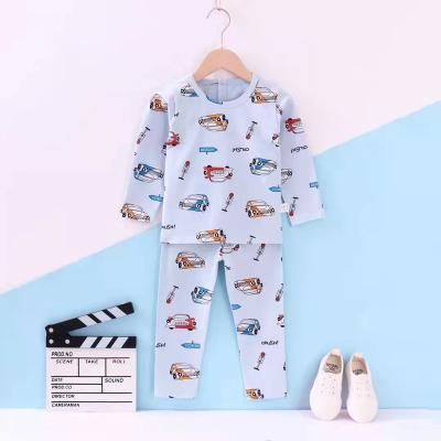 China Autumn cotton breathable pajamas kids long sleeved clothes boys and girls pajamas for sale