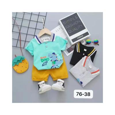 China Fashion Manufacturer Supplier T-shirt Summer T-shirt Color Kids Casual Sleeve Polo Shirts Two Pieces Shorts for sale