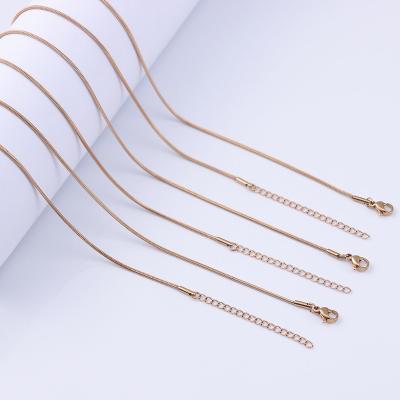 China Other 0.9/1.2/1.5/2/3/4mm Width 45/50/60/70cm 316L Stainless Steel Jewelry Gold Sliver Rope Necklace Snake Chain For Men Women for sale