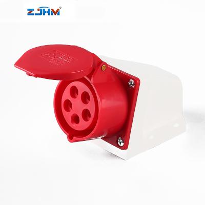 China ZJXM Industrial Outdoor Rubber Mounted Industrial Socket 32am Industrial Sockets for sale