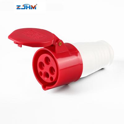 China ZJXM 214 ip44 32amp 3pin 4pin plug wire industrial waterproof industrial connectors for sale