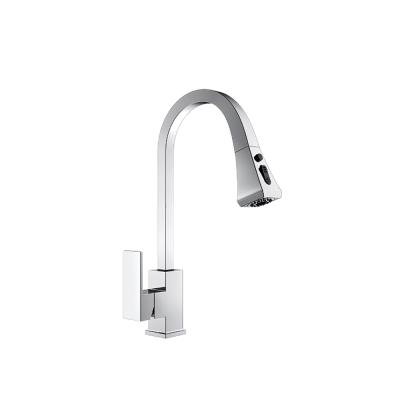 China Kaiping Modern Design Kitchen Mixer Slight Burn Hot And Cold Water Kitchen Sink Faucet Chrome Lever Sense Faucets Square Brass Sink Faucet for sale