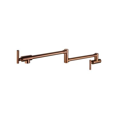 China Simple Modern Graphic Design Hole Kitchen Faucet Filler Pot Filler Modern Brass Rose Gold Plating Wall Mounted Simple for sale