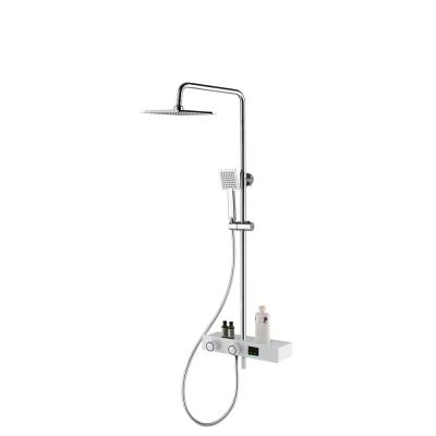 China With Sliding Bar Bath Shower Mixer Smart Chrome Finish Brass Contemporary Single Handle With Sliding Bar Graphic Design Modern Free Replacement Parts for sale