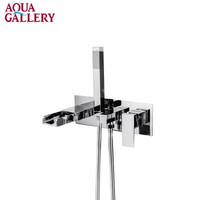 China Without Slide Bar European Design 2 Functions Cold And Hot Chrome Wall Mounted Brass Bath Faucet for sale