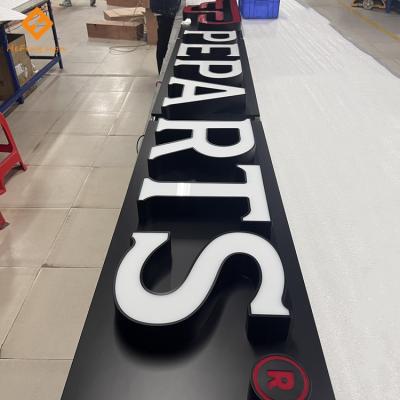 China Custom Low Consumption Factory Stainless Steel Shop Logo Signboard 3D Front Light Up Led Letter Sign for sale