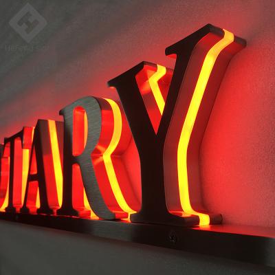 China Customs Low Lead Consumption Brushed Stainless Steel Letters 3d Luminous Electric Light Signs for sale