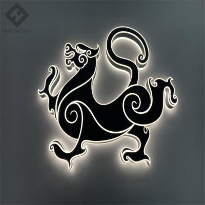 China China Electronic Led Steel Wall Decoration Custom Design Metal Light Sign Plaque for sale