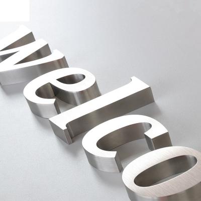 China HeFeng Rustproof Customized Brushed Metal Sign Fabricated Stainless Steel Letters for sale