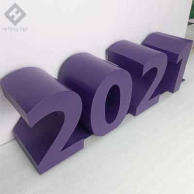 China Buildings Factory Supply Event Outdoor Purple Decorative Advertising Signs Metal Numbers for sale