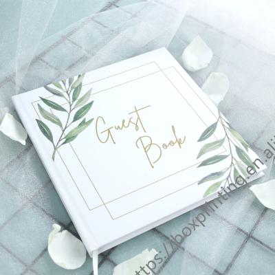 China Kids Education Wholesale Customized Marble Foil Stamping Bridal Registration Signature And Messages Guest Book For Wedding for sale