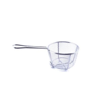 China Viable fryers with strainers around basket dhef basket frys stand frying basket with handle round wire colander for sale