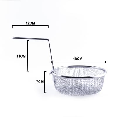 China Sustainable Medium Stainless Steel Fryer Basket Wire Mesh French Chip Frying Serving Round Food Display Tableware for sale