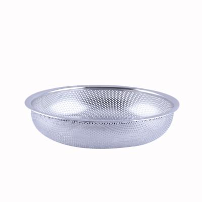 China Sustainable Strainer Basket Kitchen Tools Stainless Steel Thick Drain Water Dense Hole Instrument Food Colander For Spaghetti for sale