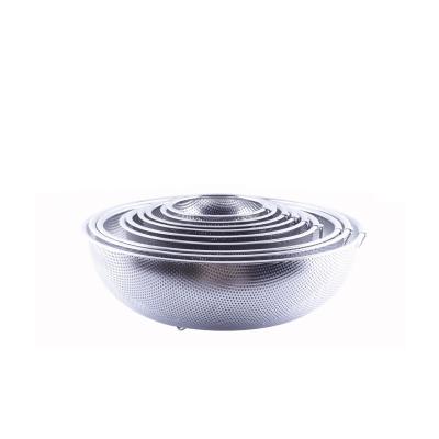 China Stainless Steel Punch Hole Basket Sieve and Colanders Sustainable Vegetable Rice Seal Food Sieve for Kitchen for sale