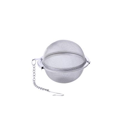 China Stainless Steel Spice Infuser Fine Tea Filter Mesh Tea Strainers Viable Tea Ball And Steeper With With Extended Chain Hook for sale