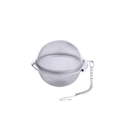 China Sustainable Tea Infuser Extra Ball Filter Fine Mesh Strainer Reusable Stainless Steel Stainless Steel Stiffer With Extended Chain for sale