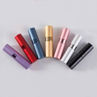 China Personal Care Wholesale 8Ml Mini Luxury Empty Metal Travel Portable Twist Spray Small Refillable Aluminum Perfume Bottle With Atomizer for sale