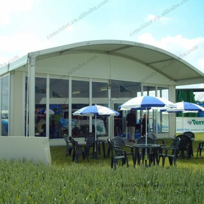 China Aluminum alloy large capacity canvas party arcum tent heated dome tent for 500 seaters for sale