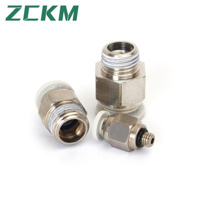 China Building Material Shops PC Series With White Straight Quick Connector One Touch Male Thread Air Duct Hose Pneumatic Push In Fitting for sale