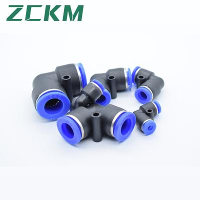 China Stores L Type Right Angle Plastic Elbow Hose Fitting Push In Quick Connectors, 90 Degree PV Building Material Pneumatic Push To Connect Fitting Elbow for sale