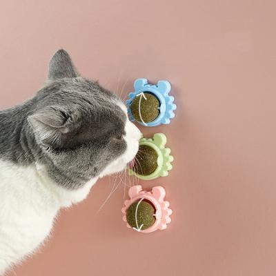 China Ball Cat Mint Ball Edible Cat Wall Catnip Ball Licking Rotating Ball Cat Toys Chewing Toy Teeth Cleaning Bite Toy for sale