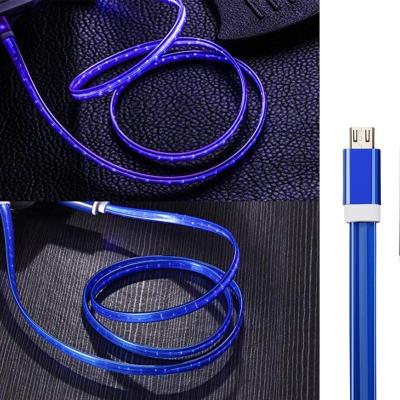 China COMPUTER Micro USB Data Line 3ft LED Visible Flowing Light Up Charging Cable To Sync Data Cords for sale