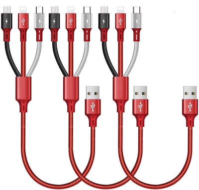 China Isolated ; Low tension ; coaxial; USB Electric Multi Charge Cable 3A 3 In 1 Braided USB Charger Cord Quick Connector With Phone Micro USB Type C Port For Mobile Phone for sale