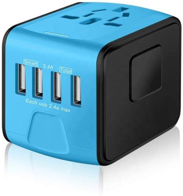 China Universal International Hospital Travel Power Adapter W/Smart 2.4A 4xUSB High Speed ​​Wall Charger, European Adapter, Worldwide AC Outlet for sale