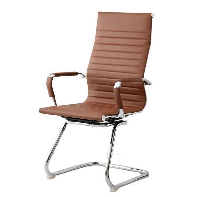 China Classic Adjustable Ergonomic Base Chrome Base Office Chair (Height) Seat Metal Leg Leather Office Chair For Sale for sale