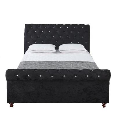 China New Design Models In 2019 Hot Black Upholstered Pilou Bed for sale