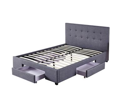 China Modern Storage Headboard Leather Or Fabric Storage Upholstered Super King Size Beds With Drawer For Sale for sale