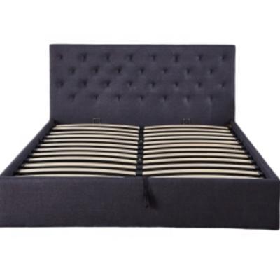 China Hot Selling Durable Dots Headboard Storage Diamond Color Gray Gas Lift Standard Fabric Bed Frame Mattress For Bedroom Furniture for sale