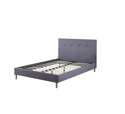 China Cheapest Design Furniture Bedroom Furniture Gray Linen Fabric Bed Tufted Latest Price for sale