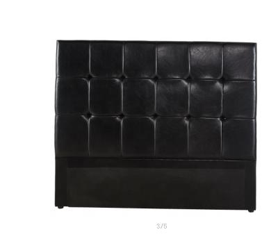 China Modern Design Luxury Shiny Black Leather Tufted PU Bed Headboard With Rectangular Shape And Tufted Dots for sale