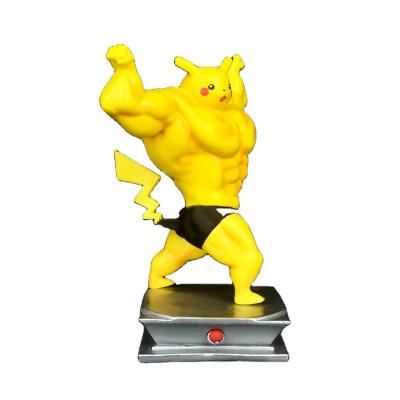 China Creative Muscular Wholesale Anime PVC Europe Man Pikachu Man Ornament Desktop PVC Stock Number for sale