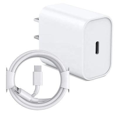 China Wholesale US EU AU Plug PD 20W Wall Charger Durable 20w USB-C Desktop Charger with 3.3FT Cable for sale