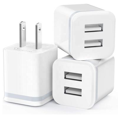 China Universal Mobile Phone Hotel Phone Wall Charger USB 2.1A 5V USB Power Adapter Charger Dual Port Manufacturer for sale