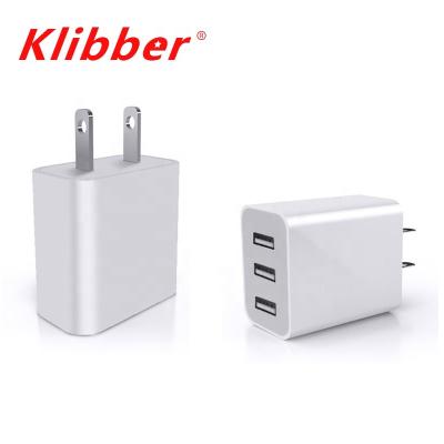 China Multifunctional 15W USB Wall Charger Surge Protector Universal 3 Way USB Portable Charger Mobile Phone Chargers For Phone for sale