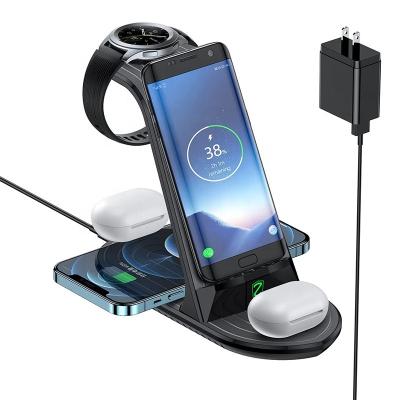 China High Speed ​​4 in 1 Cute Portable Wireless USB Charger Charging Station Mobile Phone Fast Charging Dock Stand Holder for Smart Watch for sale