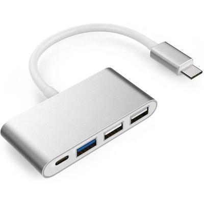 China Camera Logo Custom Multiport Charging USB-C 4 to USB-A HUB Adapter 4-In-1 USB-c Port HUB Cable for Macbook Pro/Iphone for sale