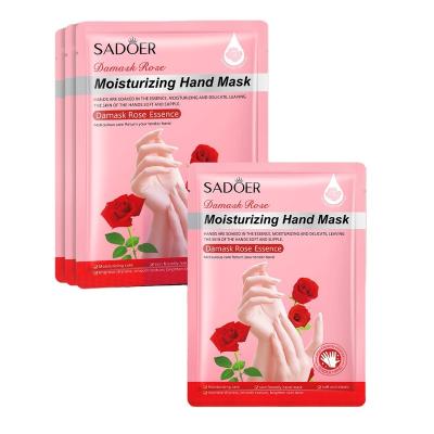 China Washable Rose Hand Mask Goat Milk Moisturizing And Lubricating Niacinamide Hand Mask Soft Hand Mask for sale