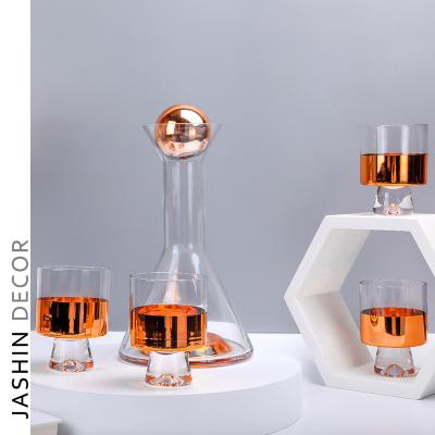 China Modern Simple Fashion Crystal Glass Wine Set Wine Glass Bottle Transparent Set for sale