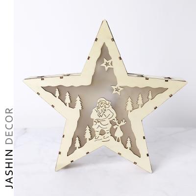 China Eco-friendly Nordic Wooden Christmas 5 Star Christmas Ornaments Christmas Tree Home Christmas Tree Holiday Decorations for sale