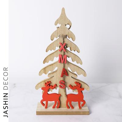 China Eco-friendly Wooden Christmas Tree Nutcracker Christmas Atmosphere Elk Gift Decorated Desktop Decoration for sale