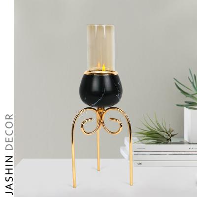 China Modern Exquisite Nordic Aesthetic Geometric Ceremony Candle Holder Wedding Candlestick Wrought Iron Style for sale