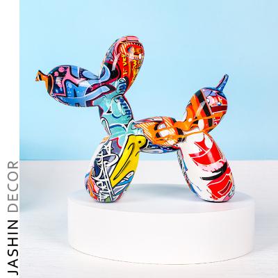 China Nordic Colorful Japan Graffiti Balloon Dog Resin Ornaments Desktop Decorations for sale