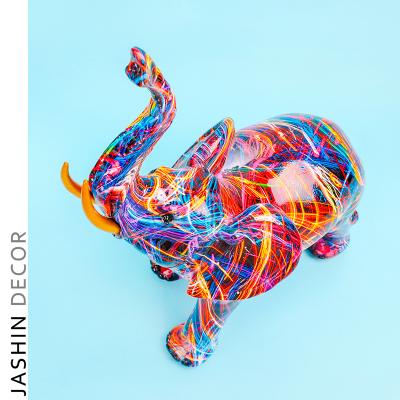 China Japan Factory Price Large Modern High Quality Graffiti Art Elephant Resin Ornaments Sculpture for sale